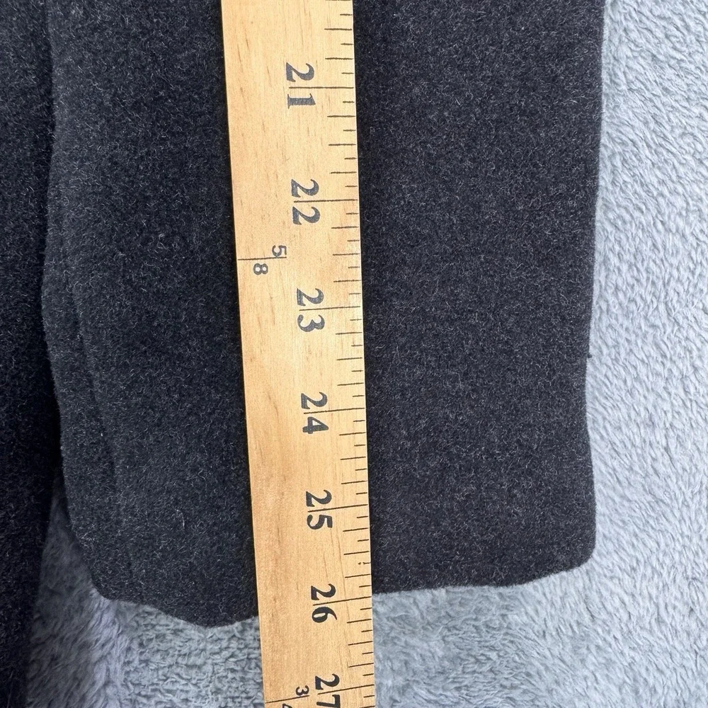 Alfani Pea Coat Men L Black Wool Cashmere Blend 4 Button‎ Quilted Lining